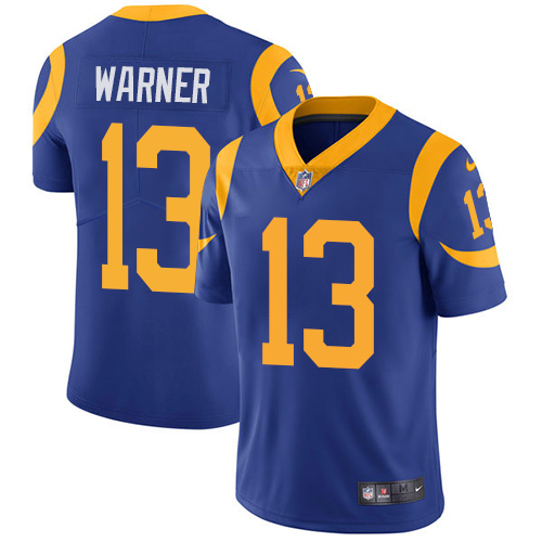 Nike Los Angeles Rams #13 Kurt Warner Royal Blue Alternate Men’s Stitched NFL Vapor Untouchable Limited Jersey