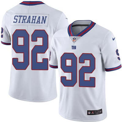 Men’s New York Giants #92 Michael Strahan White Color Rush Stitched NFL Nike Limited Jersey