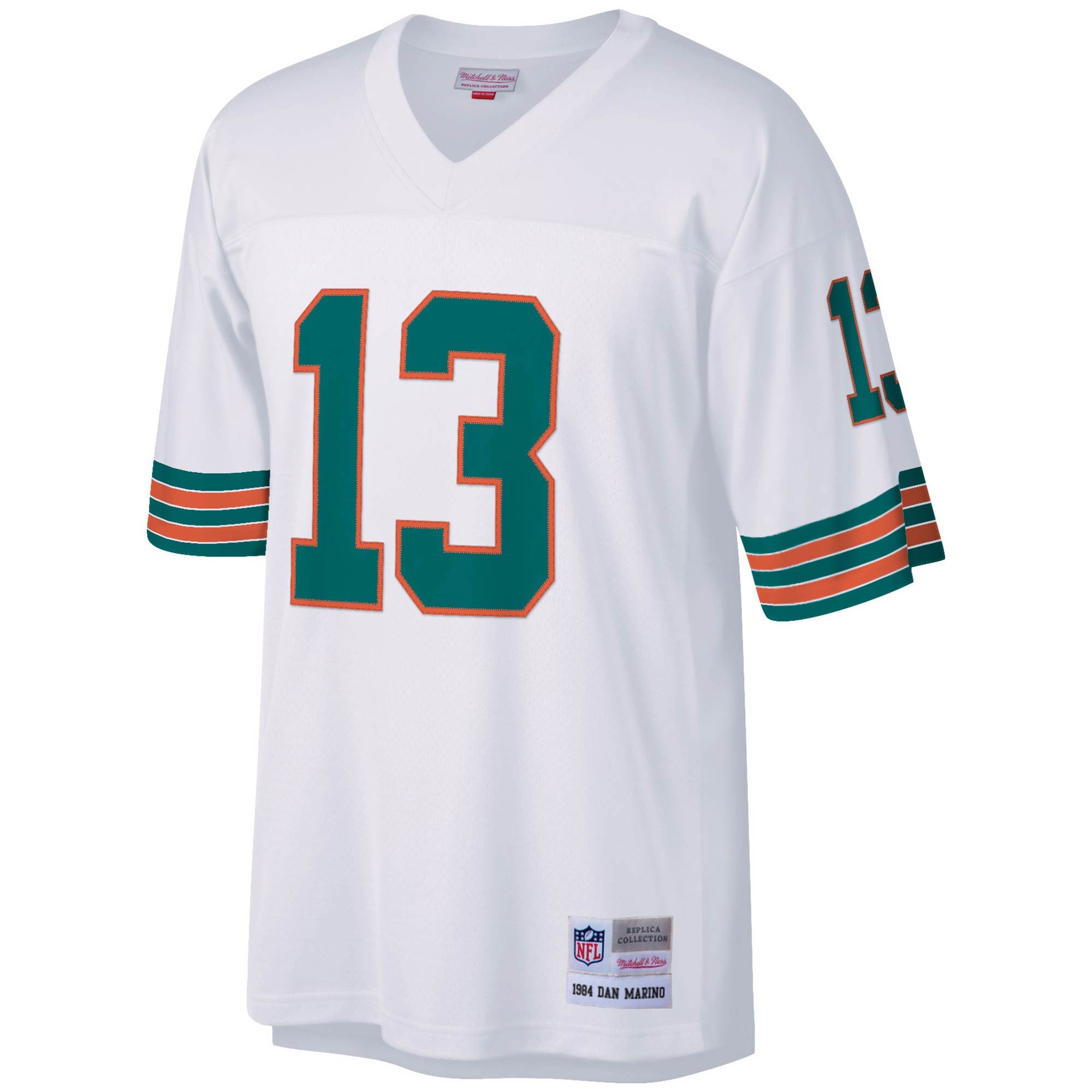 Dan Marino Miami Dolphins Mitchell Ness Big Tall 1984 Retired Player Replica Jersey White - Image 2