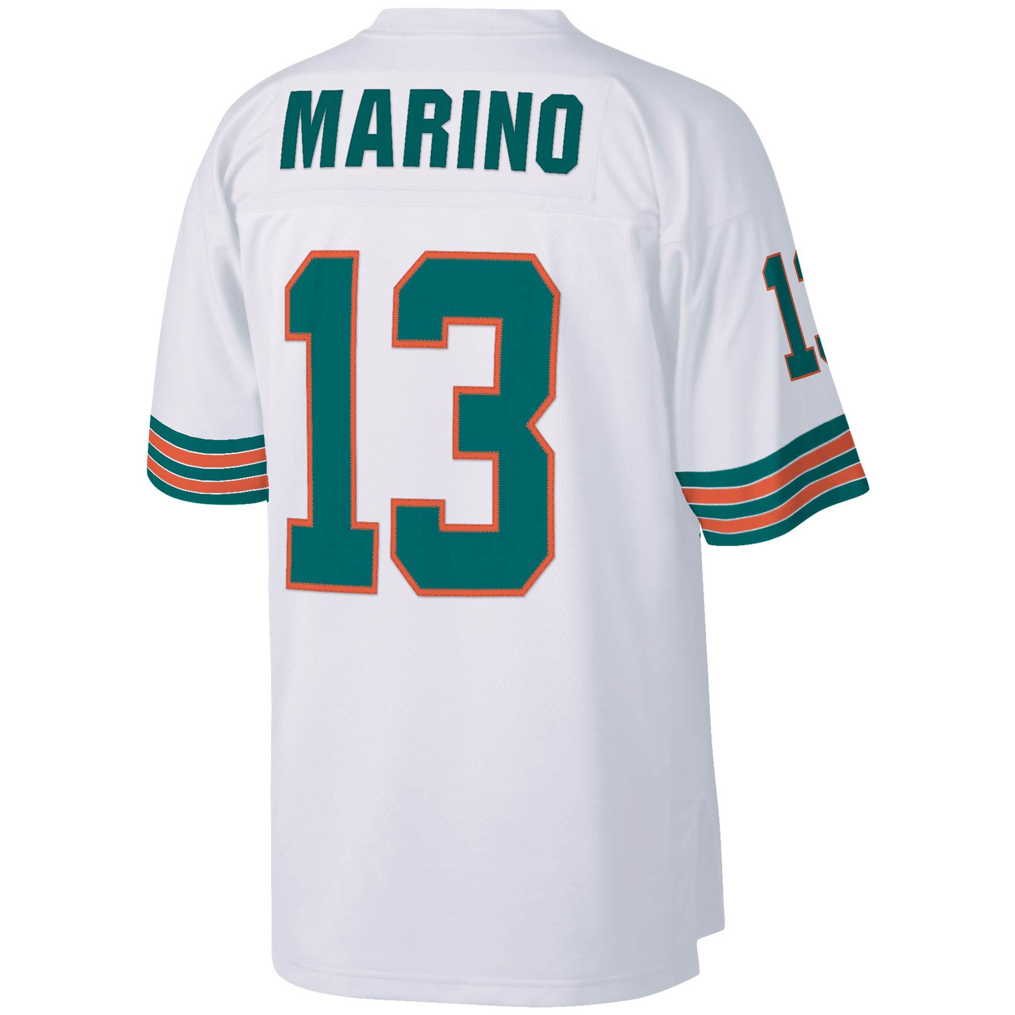 Dan Marino Miami Dolphins Mitchell Ness Big Tall 1984 Retired Player Replica Jersey White - Image 3