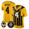 Men’s Pittsburgh Steelers Alternate 1933 Throwback Limited Jersey – All Stitched Gold DK Metcalf – 4 Jersey