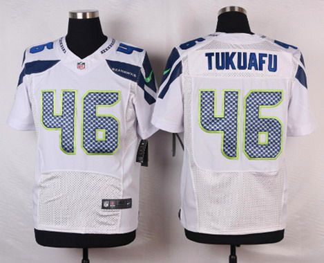 Men’s Seattle Seahawks #46 Will Tukuafu White Road NFL Nike Elite Jersey