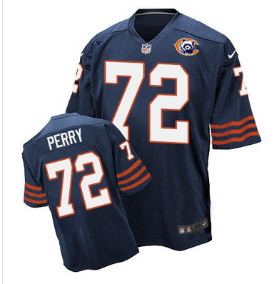 Nike Bears #72 William Perry Navy Blue Throwback Men’s Stitched NFL Elite Jersey