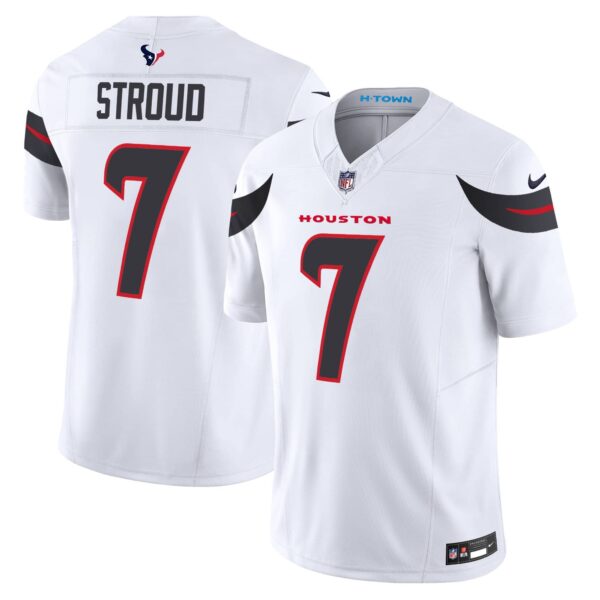 Men’s Houston Texans 2024 Vapor Limited Jersey – All Stitched – White – C.J. Stroud