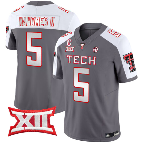 Men’s Texas Tech Red Raiders 2024 Patrick Mahomes Symbol Vapor Limited Jersey – All Stitched – Gray Alternate – Patrick Mahomes