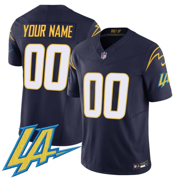 Chargers Vapor Limited Custom Jersey V2 – All Stitched – Youth – Navy