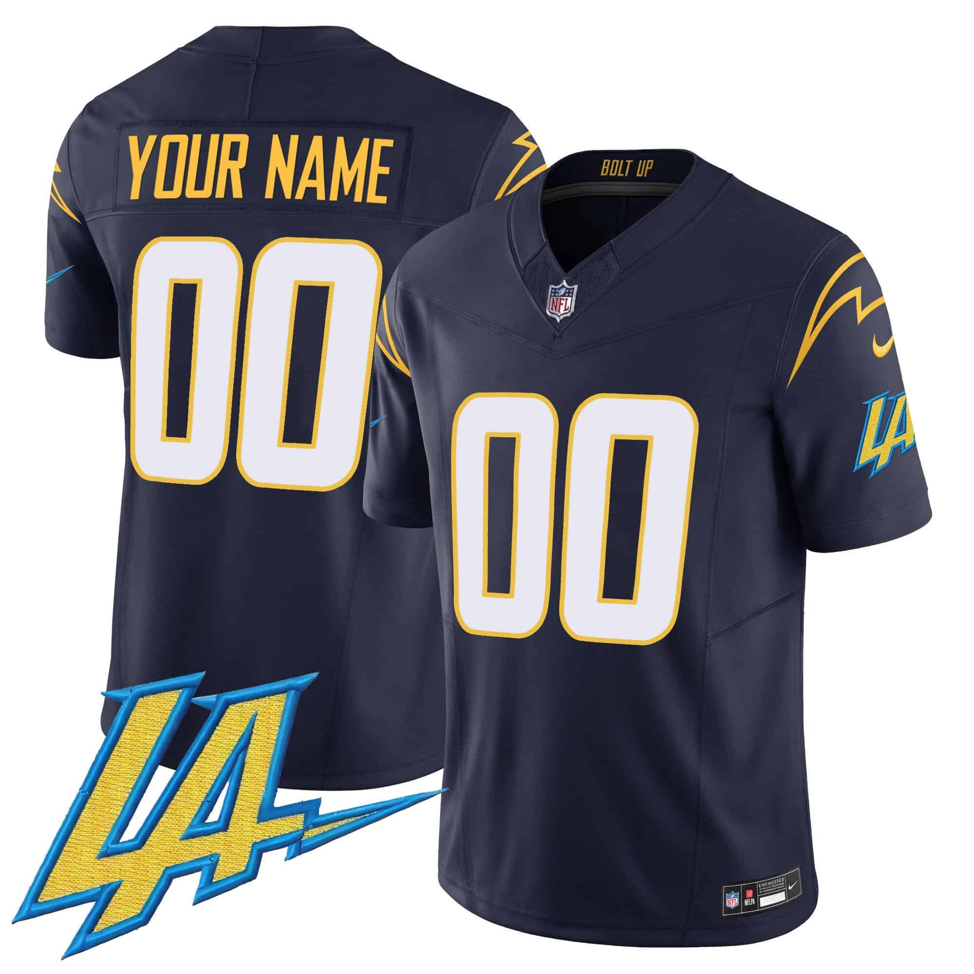 Chargers Vapor Limited Custom Jersey V2 – All Stitched – Youth – Navy