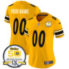 Steelers 50th Anniversary Of Super Bowl IX Patch Vapor Limited Custom Jersey – All Stitched Women Gold Jersey