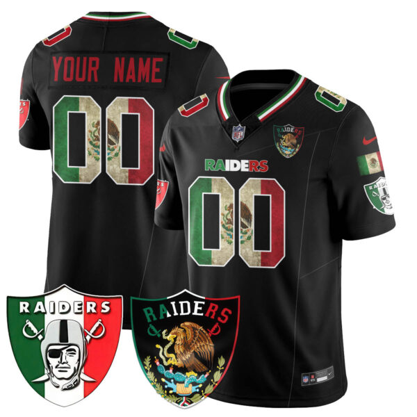 Las Vegas Raiders Mexico Vapor Limited Custom Jersey – All Stitched – Black Jersey