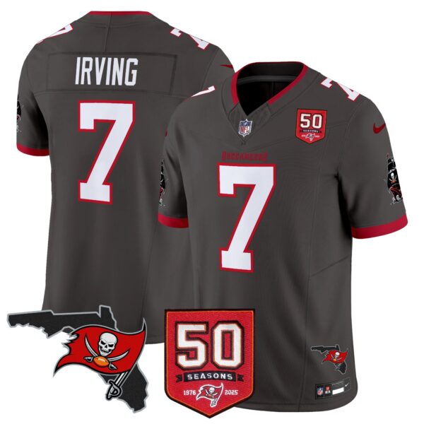 Tampa Bay Buccaneers ’76 Vapor Limited Jersey – All Stitched N1 – Pewter – Bucky Irving Jersey