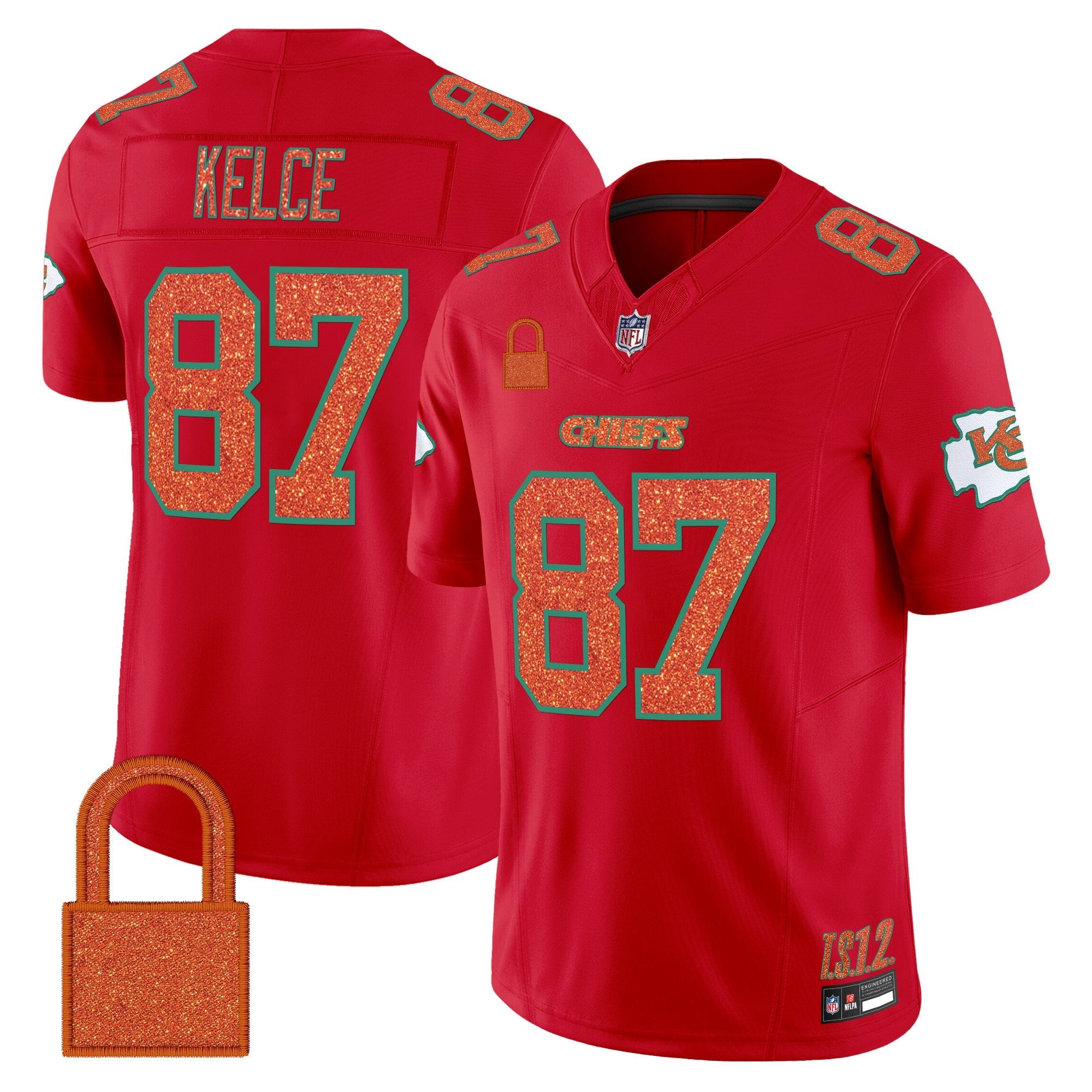 Kansas City Chiefs ‘Taylor Swift – TS12 – The Life of a Showgirl’ Vapor Limited Jersey – All Stitched – Red – Travis Kelce Jersey