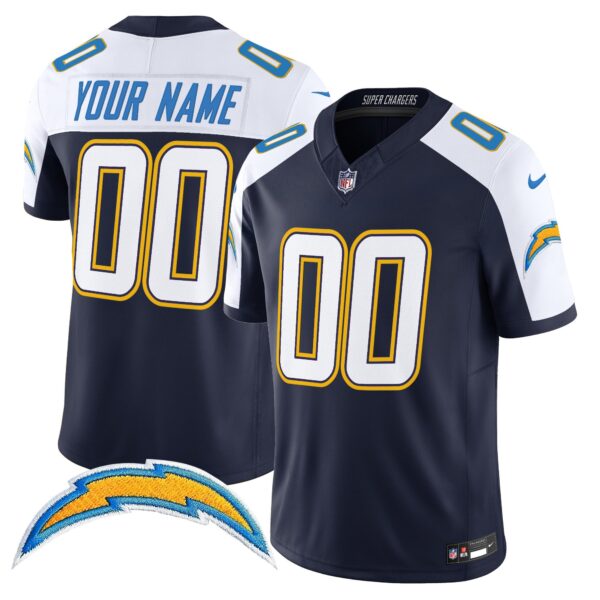 Los Angeles Chargers 2025 Alternate Charger Power Vapor Limited Custom Jersey – All Stitched – Navy Alternate Jersey