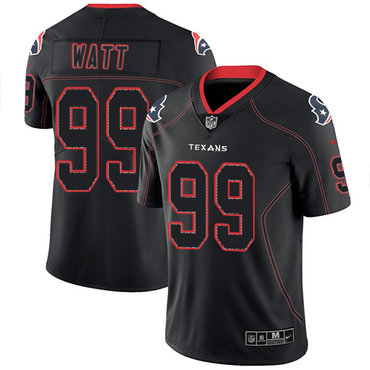 Nike Texans #99 J.J. Watt Lights Out Black Men’s Stitched NFL Limited Rush Jersey