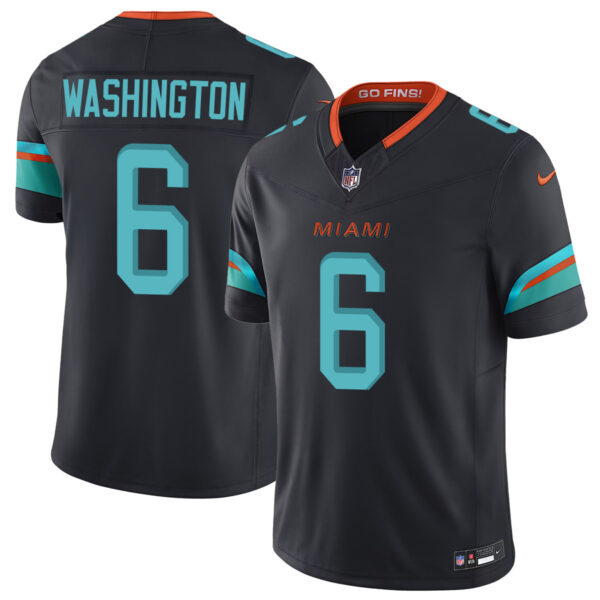 Miami Dolphins Vapor F.U.S.E. Limited Rivalry Series Jersey – All Stitched Men Malik Washington – 6 Jersey