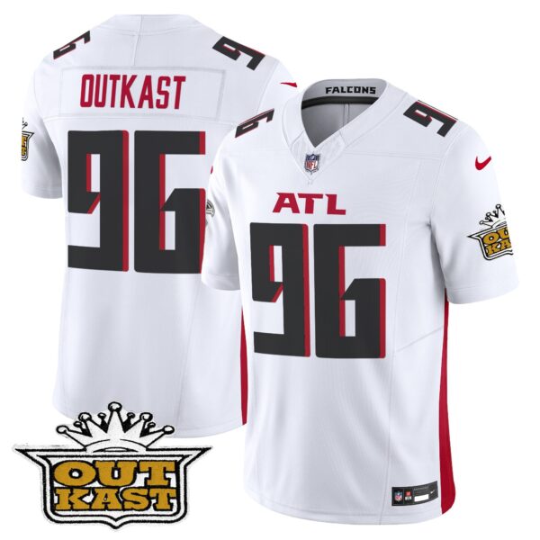 Outkast x Atlanta Falcons 2024 Vapor Limited Jersey – All Stitched – White – OutKast Jersey