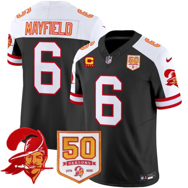 Tampa Bay Buccaneers ’76 Vapor Limited Jersey – All Stitched N1 – Black Aternate – Baker Mayfield Jersey