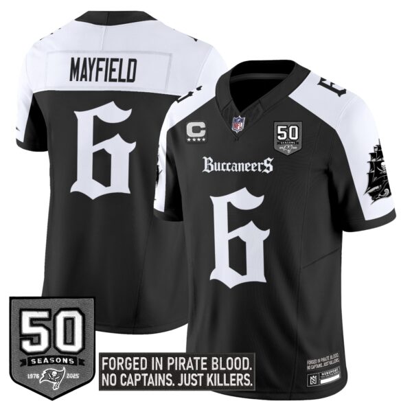 Tampa Bay Buccaneers ‘Gothic Pirate Shadows Edition’ Limited Jersey – All Stitched – Alternate – Baker Mayfield Jersey