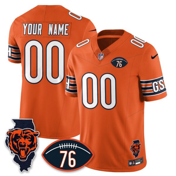Chicago Bears Honor Steve McMichael Custom Jersey – All Stitched – Orange Jersey