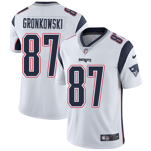 Nike New England Patriots #87 Rob Gronkowski White Men’s Stitched NFL Vapor Untouchable Limited Jersey