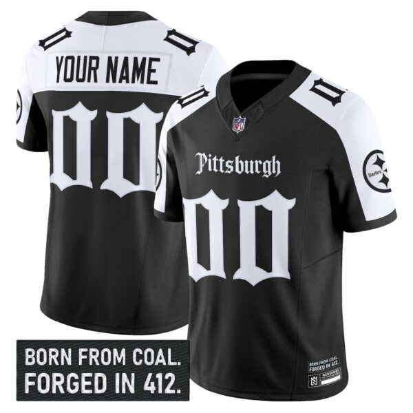 Pittsburgh Steelers ‘Gothic Steel City Edition’ Vapor Limited Custom Jersey – All Stitched – Alternate Jersey
