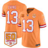 Men’s Tampa Bay Buccaneers Throwback 50th Season Patch Vapor Limited Jersey – All Stitched Creamsicle Mike Evans Jersey