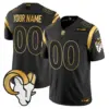 Men’s Los Angeles Rams 2024 Gold Vapor Limited Custom Jersey Black Gold