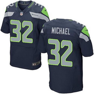 Men’s Seattle Seahawks #32 Christine Michael Navy Blue Team Color NFL Nike Elite Jersey