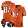 Chicago Bears Honor Steve McMichael Jersey – All Stitched – Orange – Luther Burden III – 87 Jersey