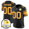 Steelers 50th Anniversary Of Super Bowl IX Patch Vapor Limited Custom Jersey – All Stitched Men Color Rush Jersey
