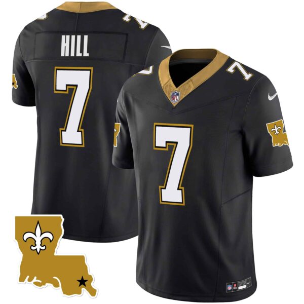 Youth’s Saints 1987 Legacy Vapor Jersey – All Stitched – Black – Taysom Hill