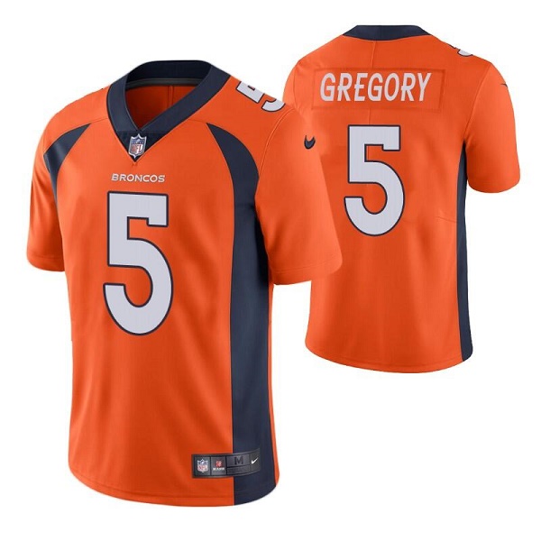 Men’s Denver Broncos #5 Randy Gregory Orange Vapor Untouchable Limited Stitched Jersey