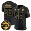 Mens Philadelphia Eagles 2024 Throwback Gold Vapor Limited Jersey Est 1933 Patch Brandon Graham Jersey Black Gold