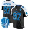 Mens Detroit Lions 90Th Year Patch Vapor Limited Jersey Hutchinson Jersey Black Alternate