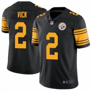 Men’s Pittsburgh Steelers #2 Michael Vick Black Color Rush Limited Stitched Jersey