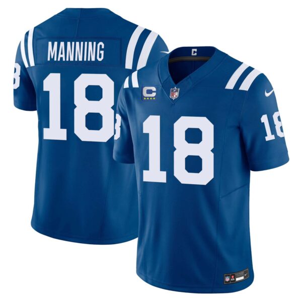 Men’s Colts Vapor Limited Jersey – All Stitched – Royal – Peyton Manning