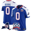 Men’s New York Giants 100th Season & State Patch Vapor Limited Jersey – All Stitched Royal Alternate Brian Burns Jersey