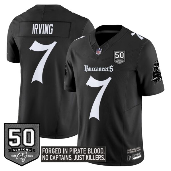 Tampa Bay Buccaneers ‘Gothic Pirate Shadows Edition’ Limited Jersey – All Stitched – Black – Bucky Irving Jersey