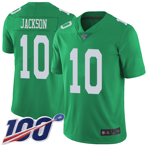 Nike Eagles #10 DeSean Jackson Green Men’s Stitched NFL Limited Rush 100th Season Jersey