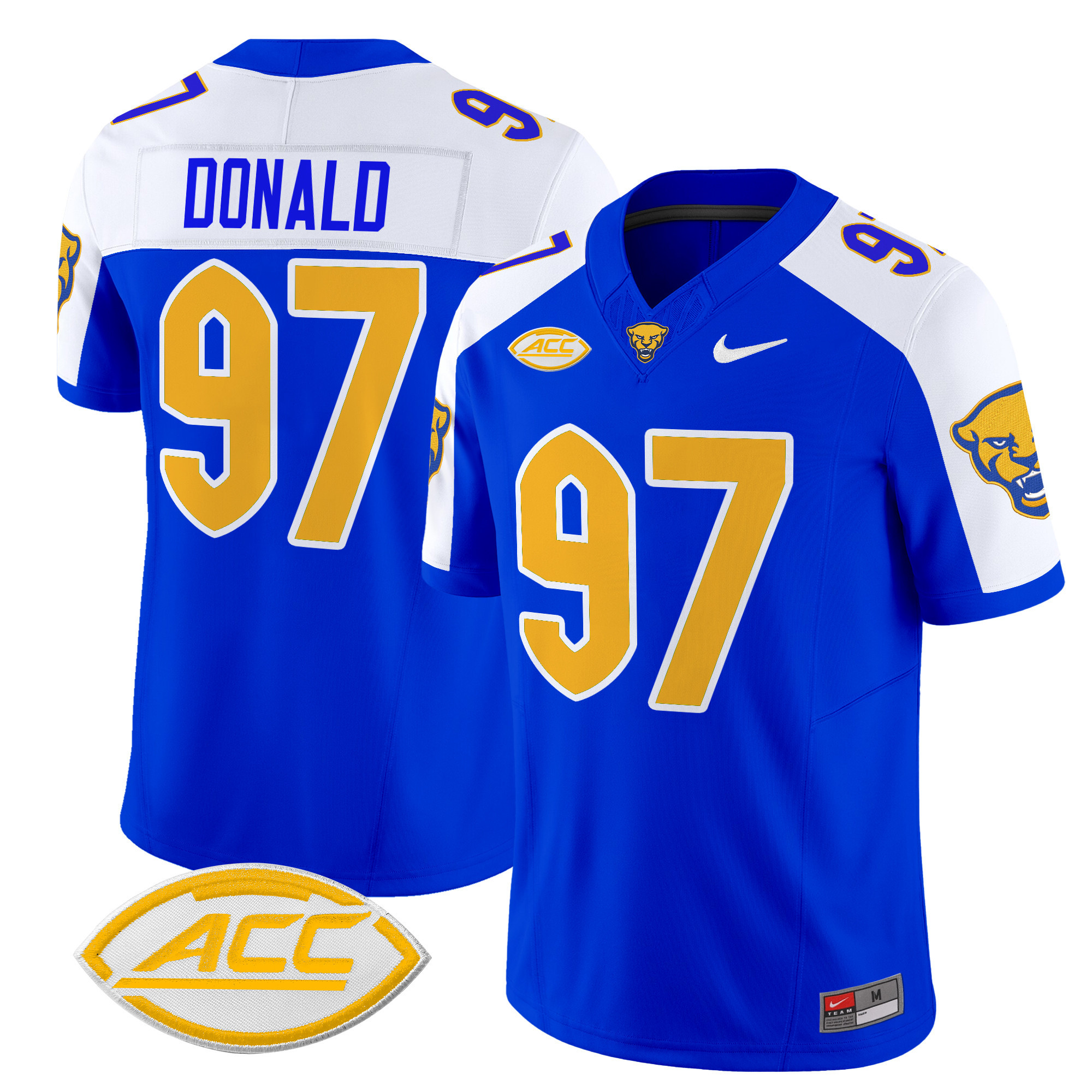 Men’s Pittsburgh Panthers 2024 Vapor Limited Jersey – All Stitched – Royal Alternate – Aaron Donald