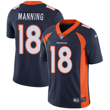 Nike Denver Broncos #18 Peyton Manning Navy Blue Alternate Men’s Stitched NFL Vapor Untouchable Limited Jersey