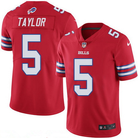 Men’s Buffalo Bills Rush #5 Tyrod Taylor Red 2016 Color Rush Stitched NFL Nike Limited Jersey