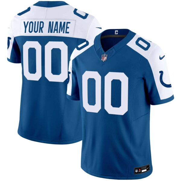 Colts Vapor Limited Custom Jersey – All Stitched – Men – Blue Alternate