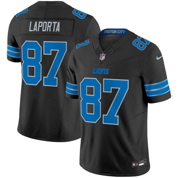 Men’s Detroit Lions 2024 Vapor Limited Jersey – All Stitched – Black – Sam Laporta