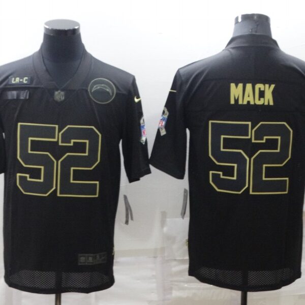 Men’s Los Angeles Chargers #52 Khalil Mack Black Salute To Service Limited Stitched Jersey