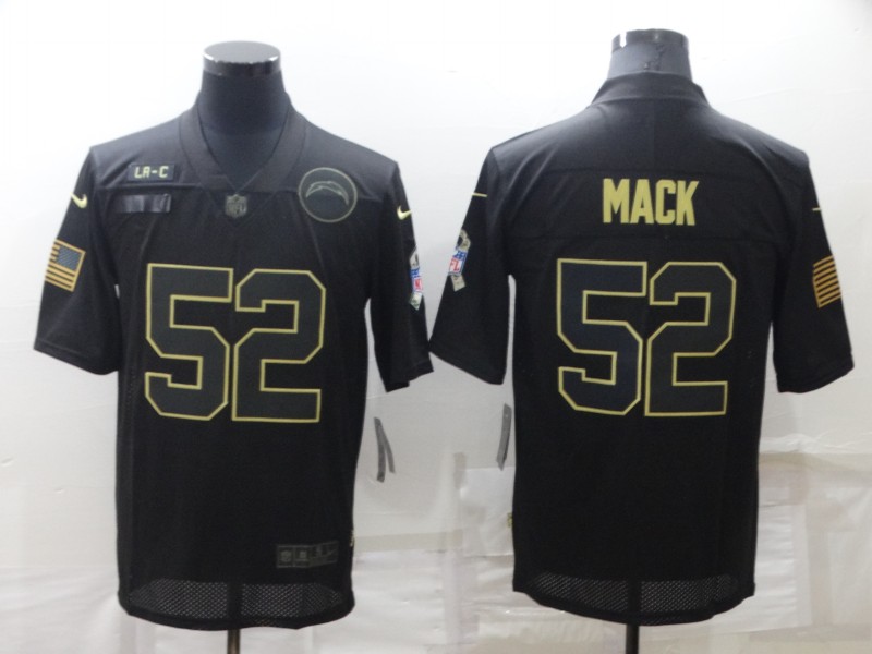 Men’s Los Angeles Chargers #52 Khalil Mack Black Salute To Service Limited Stitched Jersey