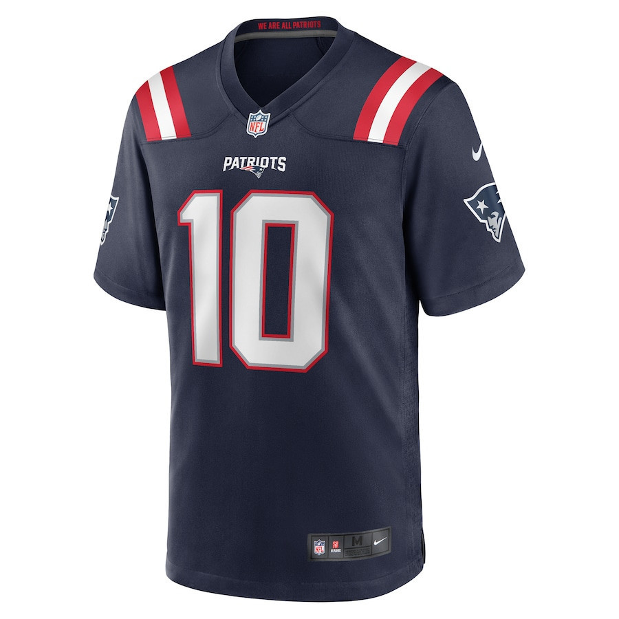 Drake Maye 10 New England Patriots Game Men Jersey – Navy – National Football League 2024 - Image 2