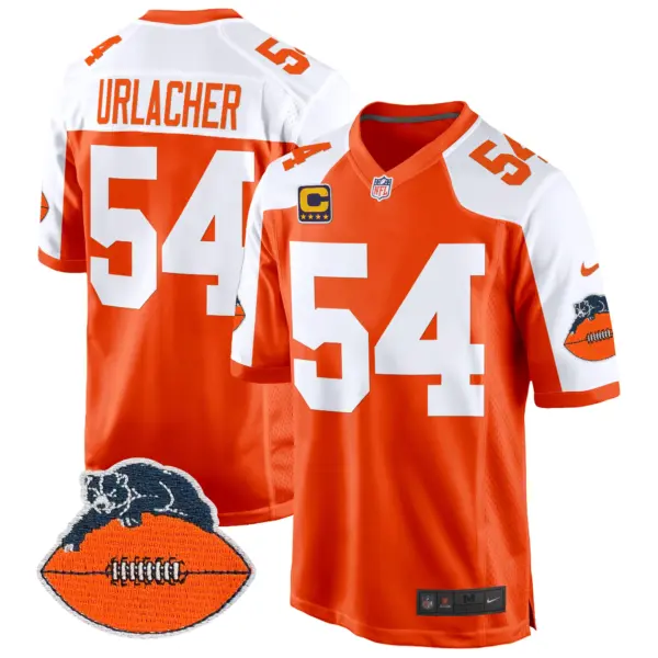 Mens Chicago Bears Throwback Game Jersey Brian Urlacher Jersey Orange Alternate