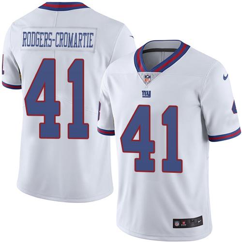 Nike Giants #41 Dominique Rodgers-Cromartie White Men’s Stitched NFL Limited Rush Jersey