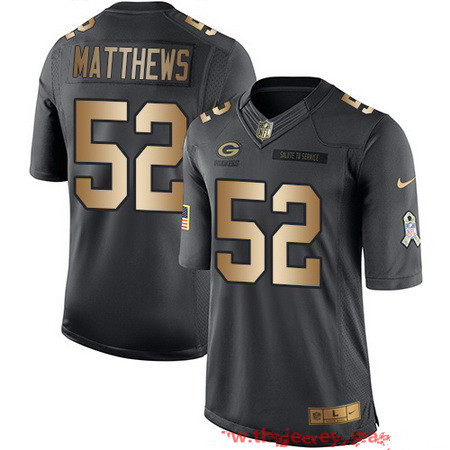 Men’s Green Bay Packers #52 Clay Matthews Anthracite Gold 2016 Salute To Service Stitched NFL Nike Limited Jersey