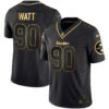 Men’s Steelers Gold Vapor Jersey V2 – All Stitched – Black Gold – T. J. Watt